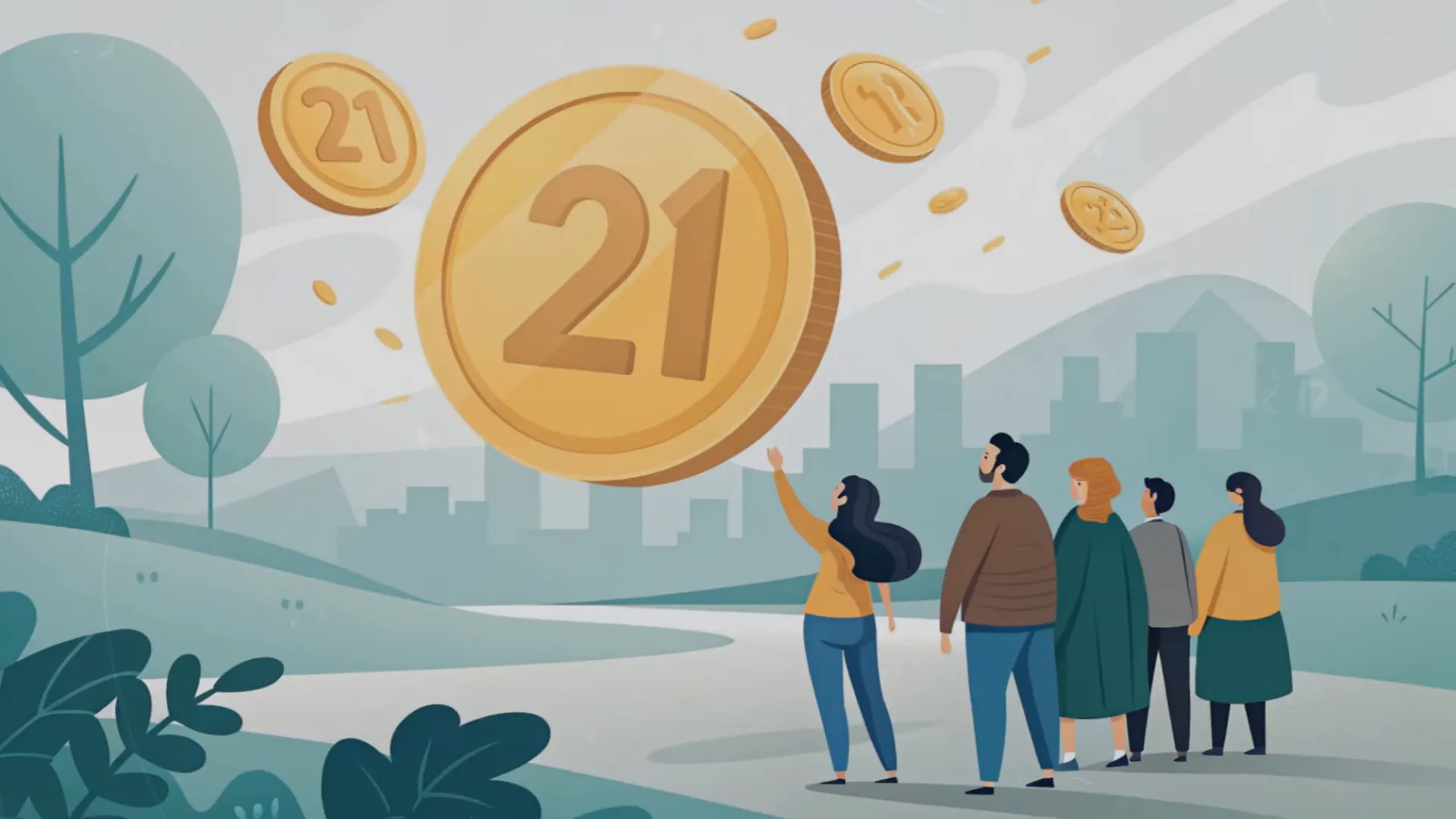 Visualisierung der festen Obergrenze von 21 Millionen Bitcoins