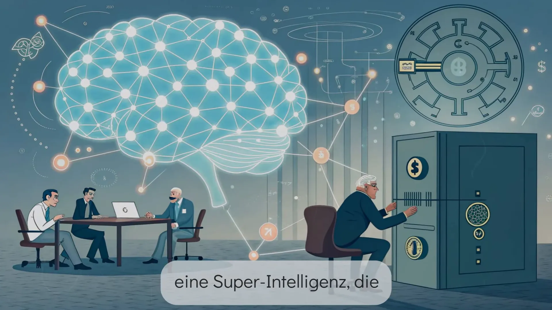 Moderator spricht über die Rolle von Künstlicher Intelligenz und digitale Werte