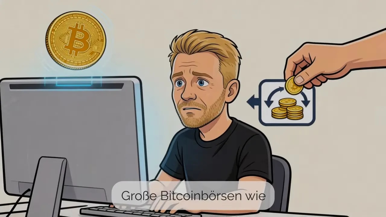 Illustration mit Bitcoin und B&ouml;rsen-/Ablauf-Symbolik f&uuml;r automatischen Steuerabzug
