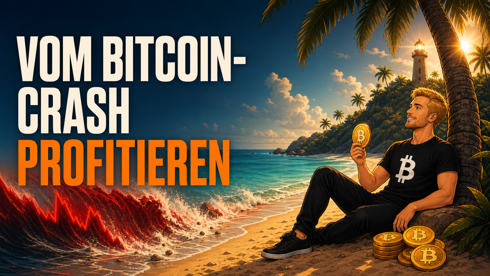 Bitcoin Insel Illustration: Vom Bitcoin-Crash profitieren