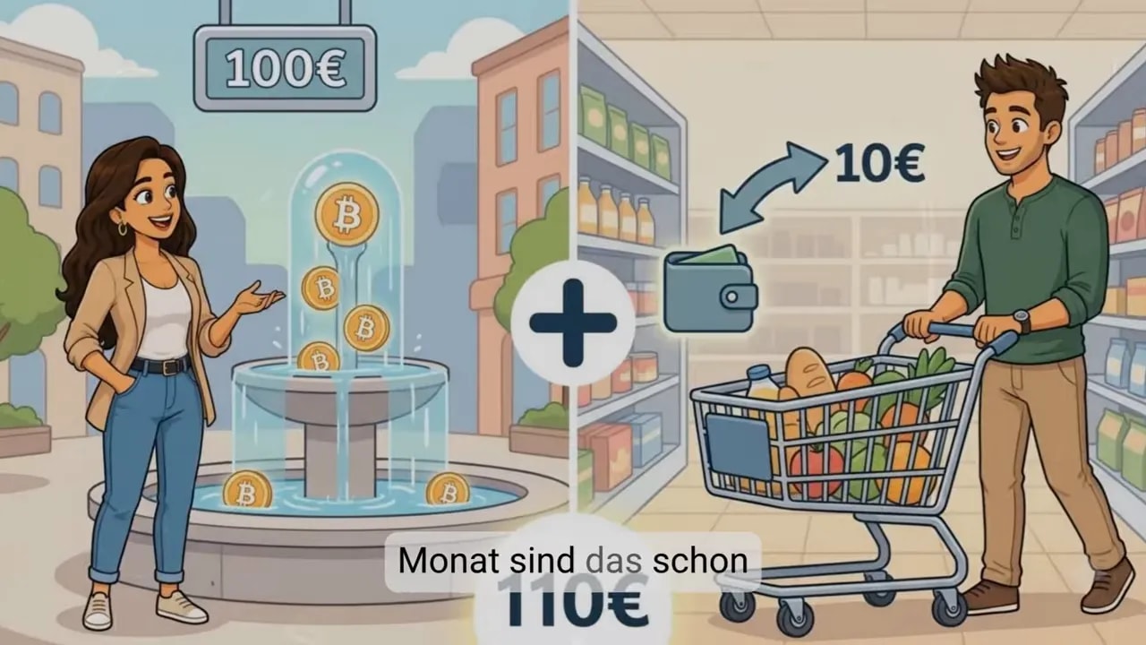 Grafik mit Bonuszahlungen, Cashback und Gesamtbetrag von 110 Euro