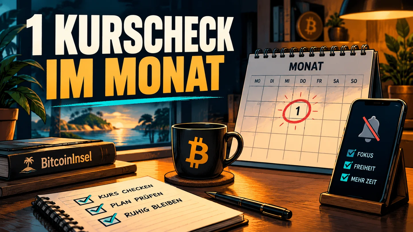 Bitcoin-Kurs seltener prüfen – so planst du deinen monatlichen Check